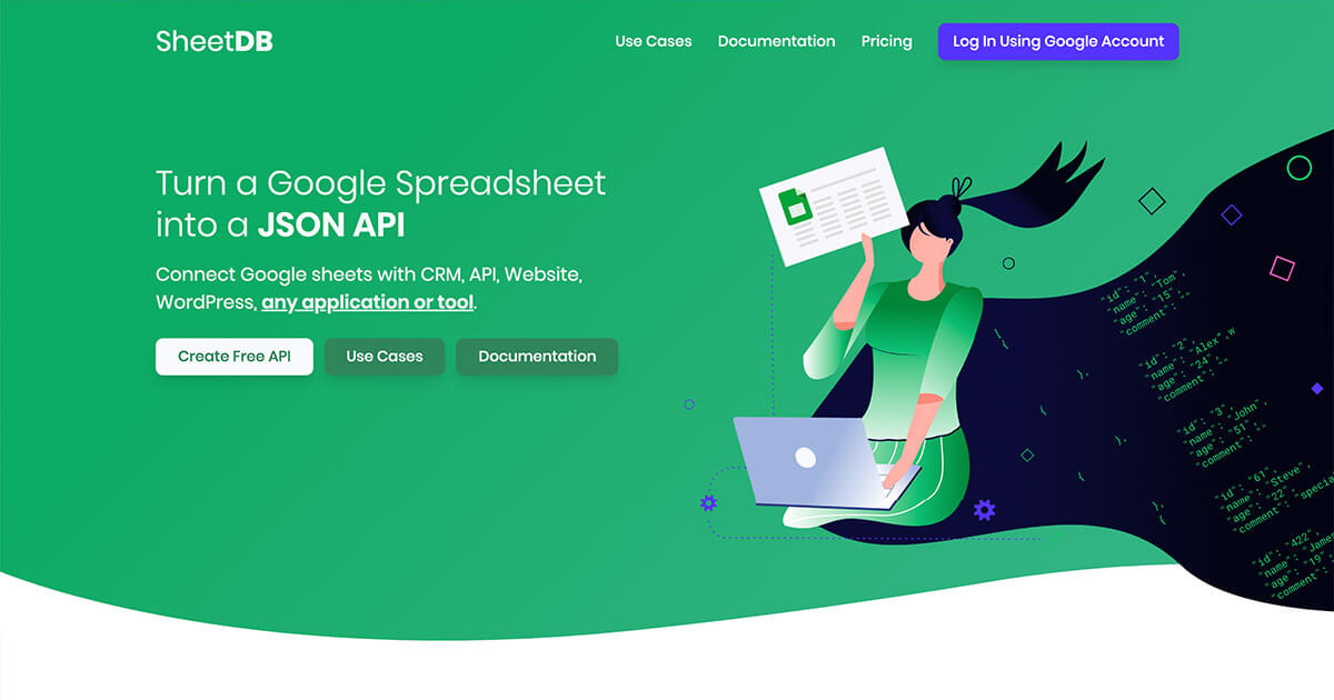Google Sheets REST API, connect Google Spreadsheet with your site